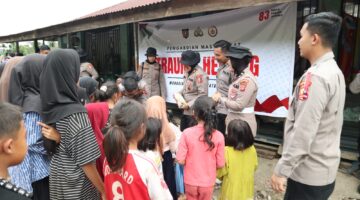 Dari Duka Menuju Ceria: Aksi Trauma Healing Polres Aceh Tenggara Bersama STIK 83/WPS di Tengah Dampak Banjir Aceh Tenggara